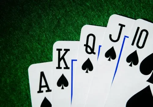 Various spade cards in focus