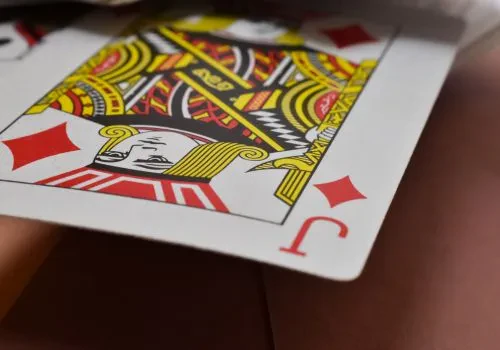 A Joker card in focus