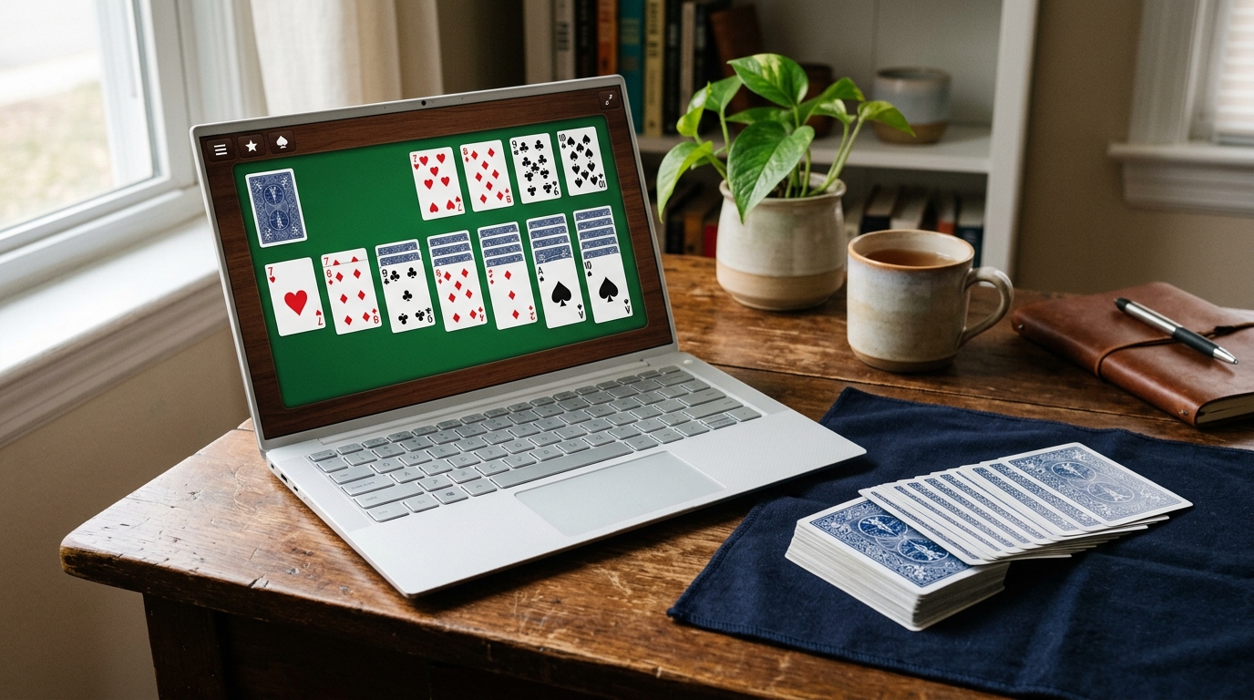 draw three waste pile illustration for 3 Card Solitaire